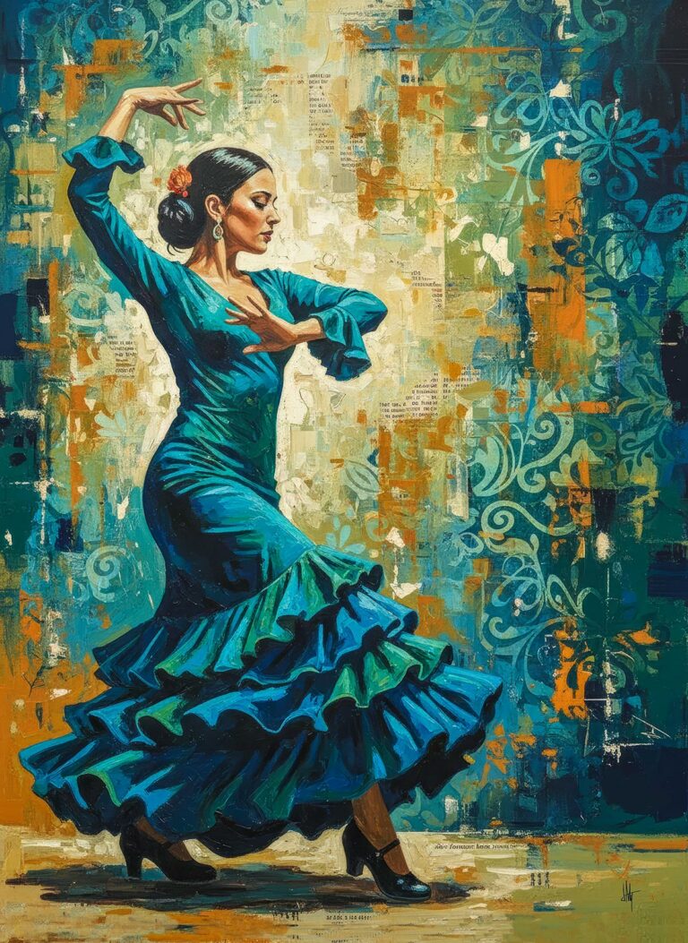 Flamenco Dancer Blue